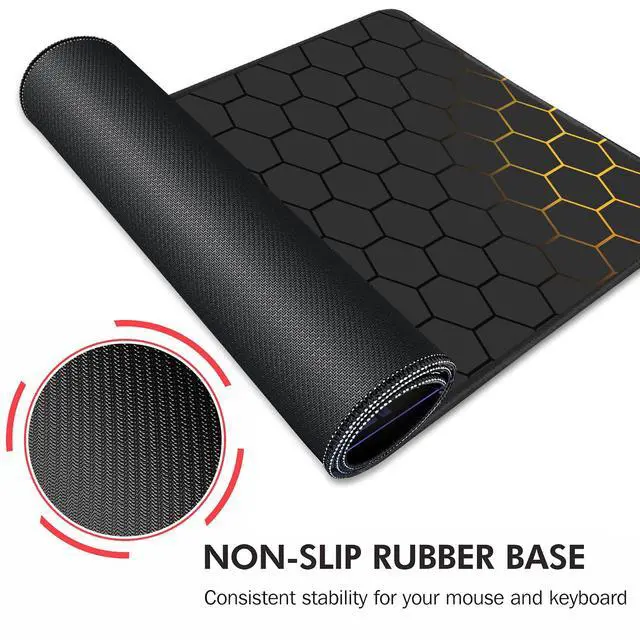 Alt view image 5 of 7 - Mouse Pad for Gaming,XXL XL Large Mouse Mat Long Extended Mousepad Desk Mat Non-Slip Rubber Mice Pads Stitched Edges Thin (31.5 x 11.8 x 0.12 Inches) Grid