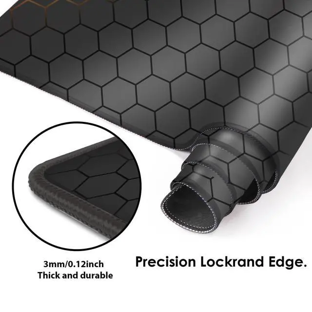 Alt view image 4 of 7 - Mouse Pad for Gaming,XXL XL Large Mouse Mat Long Extended Mousepad Desk Mat Non-Slip Rubber Mice Pads Stitched Edges Thin (31.5 x 11.8 x 0.12 Inches) Grid