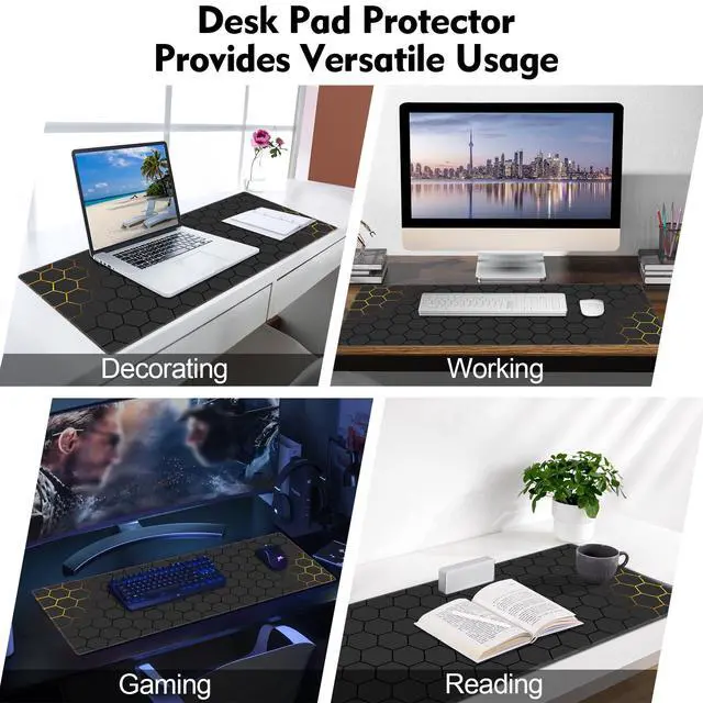 Alt view image 7 of 7 - Mouse Pad for Gaming,XXL XL Large Mouse Mat Long Extended Mousepad Desk Mat Non-Slip Rubber Mice Pads Stitched Edges Thin (31.5 x 11.8 x 0.12 Inches) Grid
