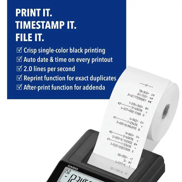 Alt view image 3 of 6 - HR-10RC Mini Desktop Printing Calculator | Portable | 12-Digit Display | One-Color Printer | Tax & Currency | Ideal for Taxes, Bookkeeping & Accounting Tasks, Black