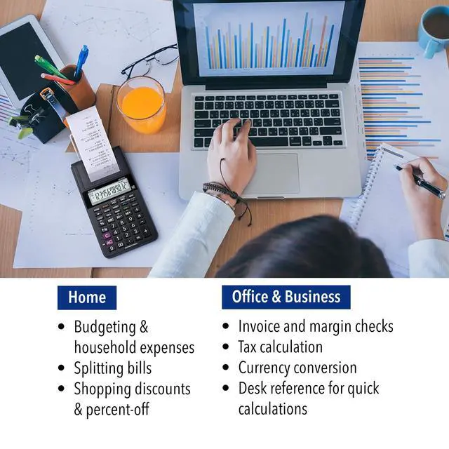 Alt view image 5 of 6 - HR-10RC Mini Desktop Printing Calculator | Portable | 12-Digit Display | One-Color Printer | Tax & Currency | Ideal for Taxes, Bookkeeping & Accounting Tasks, Black