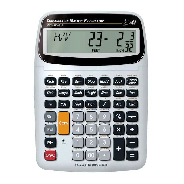 Main image of 44080 Construction Master Pro-Desktop Advanced Construction Math Feet-Inch-Fraction Calculator with Trig Tool for Architects, Estimators, Contractors, Builders and Remodelers