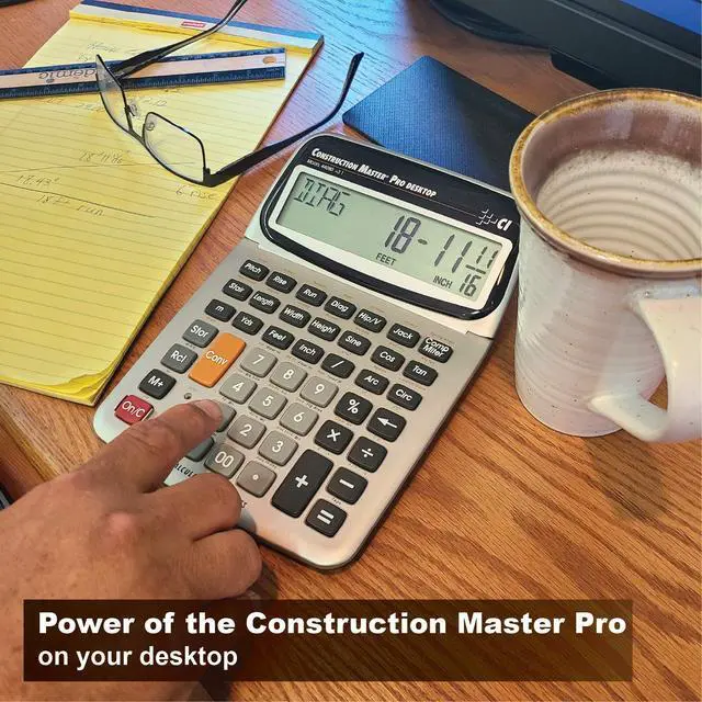 Alt view image 3 of 7 - 44080 Construction Master Pro-Desktop Advanced Construction Math Feet-Inch-Fraction Calculator with Trig Tool for Architects, Estimators, Contractors, Builders and Remodelers