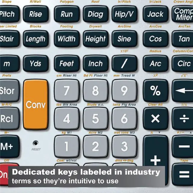 Alt view image 4 of 7 - 44080 Construction Master Pro-Desktop Advanced Construction Math Feet-Inch-Fraction Calculator with Trig Tool for Architects, Estimators, Contractors, Builders and Remodelers