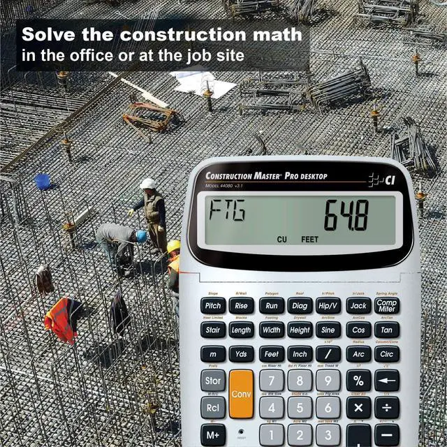 Alt view image 7 of 7 - 44080 Construction Master Pro-Desktop Advanced Construction Math Feet-Inch-Fraction Calculator with Trig Tool for Architects, Estimators, Contractors, Builders and Remodelers