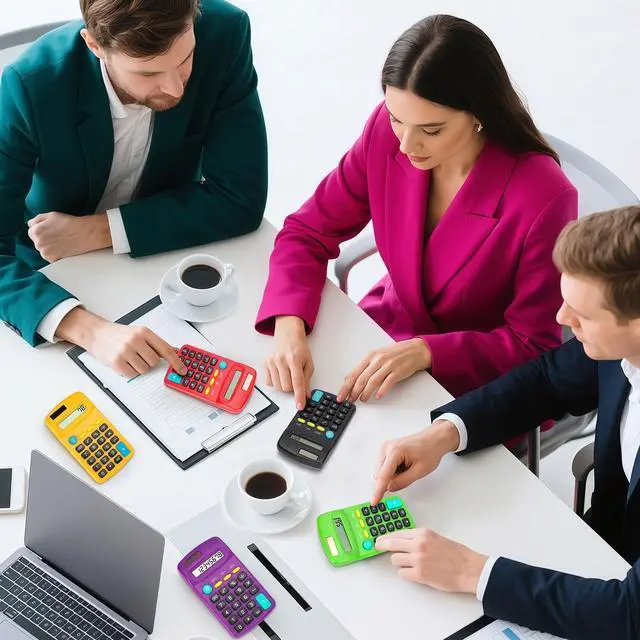 Alt view image 7 of 7 - 24 PCS Basic Calculators, Pocket-Size Mini with 8 Digit Display