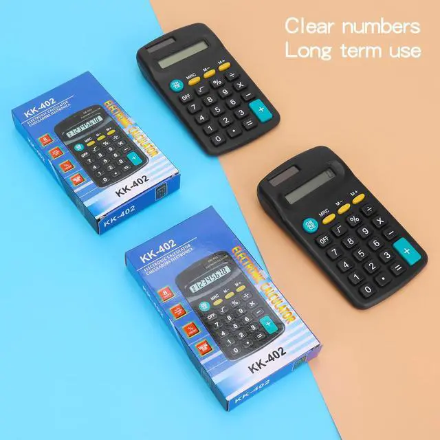Alt view image 7 of 7 - 24 Pack Basic Mini Calculators - 8 Digit Display, Solar Battery & AC Power, Handheld for Office, School & Home