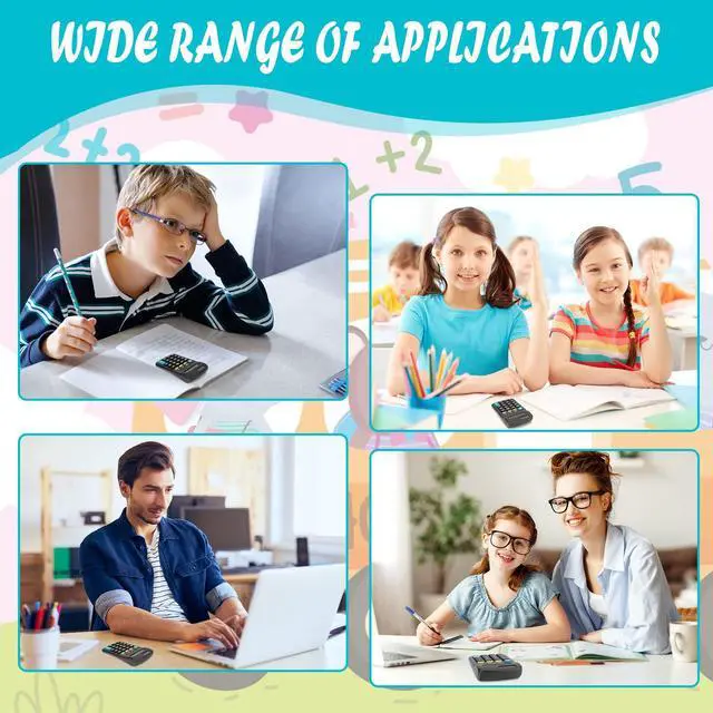 Alt view image 6 of 7 - 24 Pack Basic Mini Calculators - 8 Digit Display, Solar Battery & AC Power, Handheld for Office, School & Home