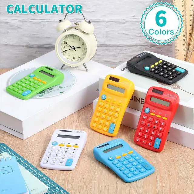 Alt view image 7 of 7 - 30 Pack Pocket Calculator Small Battery Powered Bulk Mini Size 4 Function Hand Held Basic Calculator for Students Kids School Home Office(Green, White, Red, Yellow, Blue, Black)