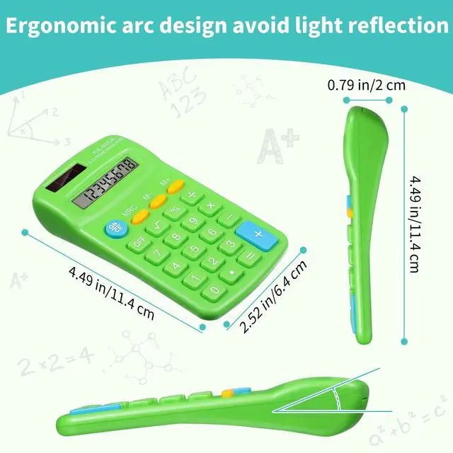 Alt view image 4 of 7 - 30 Pack Pocket Calculator Small Battery Powered Bulk Mini Size 4 Function Hand Held Basic Calculator for Students Kids School Home Office(Green, White, Red, Yellow, Blue, Black)