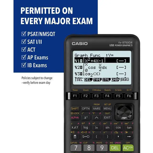 Alt view image 3 of 7 - fx-9750GIII Graphing Calculator | Natural Textbook Display | Python Programming | Ideal for Exams, STEM & Advanced Math | Black