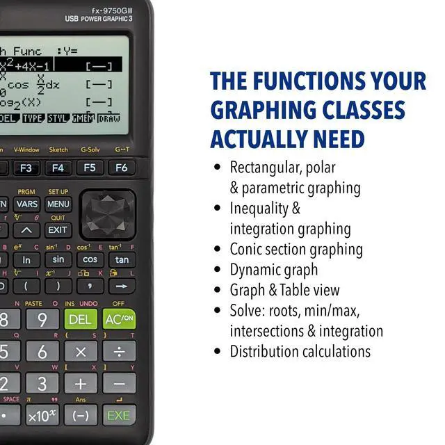 Alt view image 5 of 7 - fx-9750GIII Graphing Calculator | Natural Textbook Display | Python Programming | Ideal for Exams, STEM & Advanced Math | Black