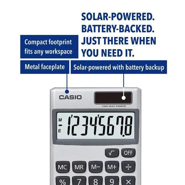 Alt view image 4 of 5 - SL-300SV Standard Function Desktop Calculator | General Purpose | Large 8-Digit Display | Pocket Size | Basic Math Functions| Ideal for Home & Office