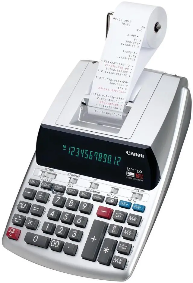 Main image of Office Products 2198C001 Canon MP11DX-2 Desktop Printing Calculator with Currency Conversion, Clock and Calendar