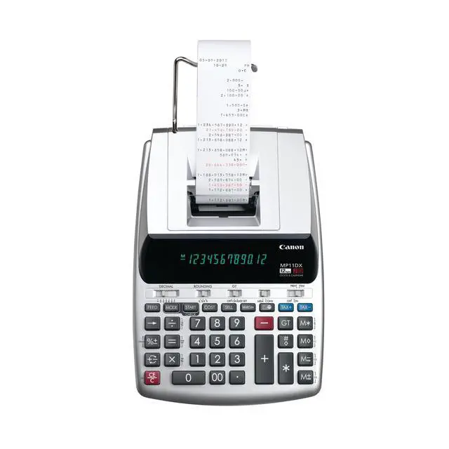 Alt view image 2 of 6 - Office Products 2198C001 Canon MP11DX-2 Desktop Printing Calculator with Currency Conversion, Clock and Calendar