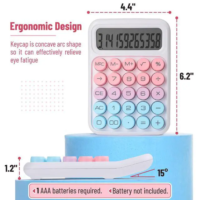 Alt view image 2 of 7 - Mechanical Switch Calculator, 12 Digit Large LCD Display