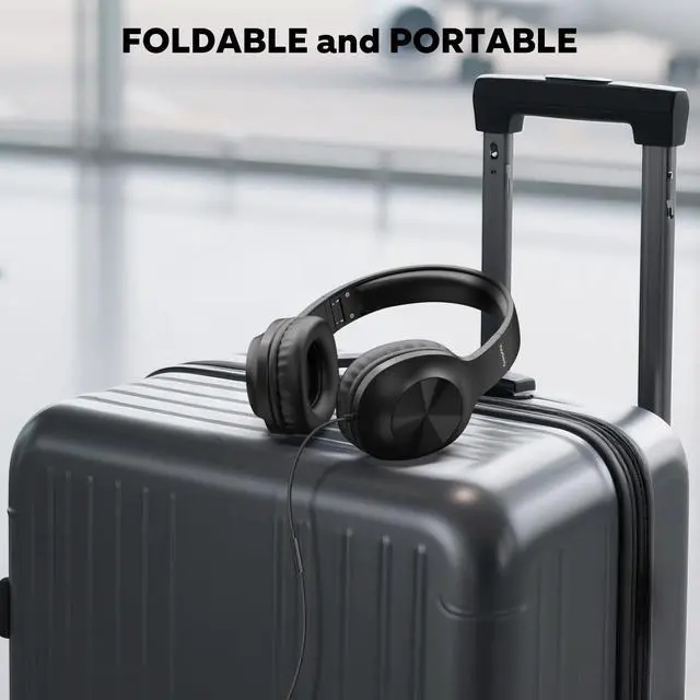 Alt view image 5 of 7 - Upgraded USB C Wired Headphones, Over-Ear Type C Headphones with Microphone, HD Stereo Sound, Volume Control, Foldable USB Type C Headphones for Adults/Teens//Tablets/Computer/iPhone/Travel(Black)