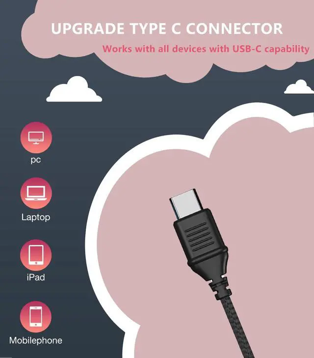 Alt view image 2 of 7 - Upgrade USB Type C Kids Headphone for School, 94dB Safe Volume Limited, HD Stereo Sound, Foldable Lightweight On-Ear Headphones for Boys/Girls/Students/Tablet/Travel (Red Black)