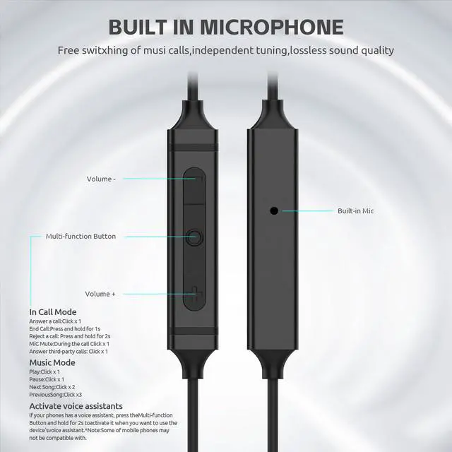 Alt view image 4 of 7 - USB C Headphones for iPhone 15 16 17,for Samsung S20-S23 A53 A54 Type C Wired Earbuds,Built-in Microphone Hi-Fi Bass Earphones,4.9ft Long Cord Magnetic in-Ear Ear Buds with 6 Ear Tips(Black)