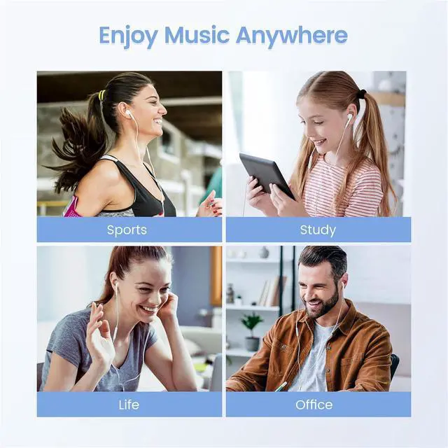 Alt view image 4 of 4 - 2 Pack Headphones with USB-C Plug, Wired Ear Buds with Built-in Remote to Control Music, Phone Calls, and Volume,Compatible for iPhone 15 16 17 Pro Max Plus..