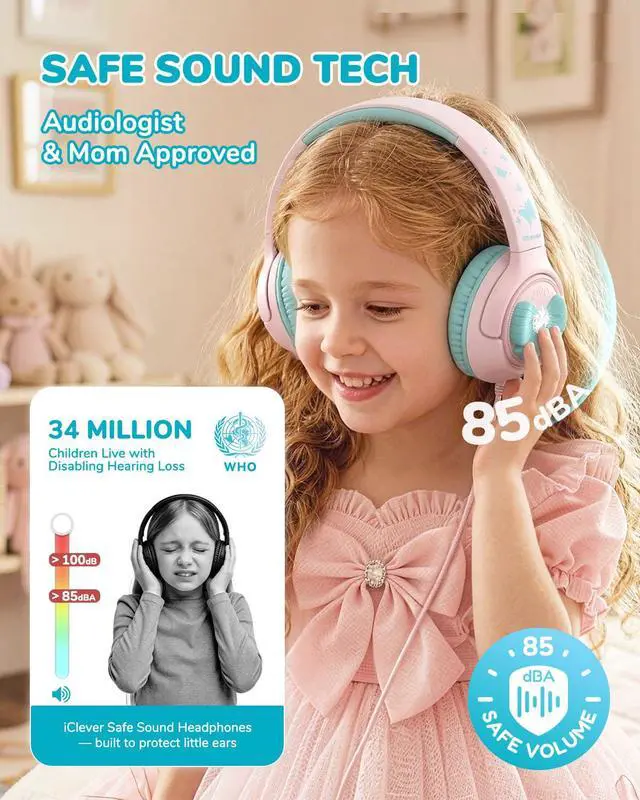 Alt view image 2 of 7 - C371 USB C Kids Headphones with Cord for School Boys Girls Travel