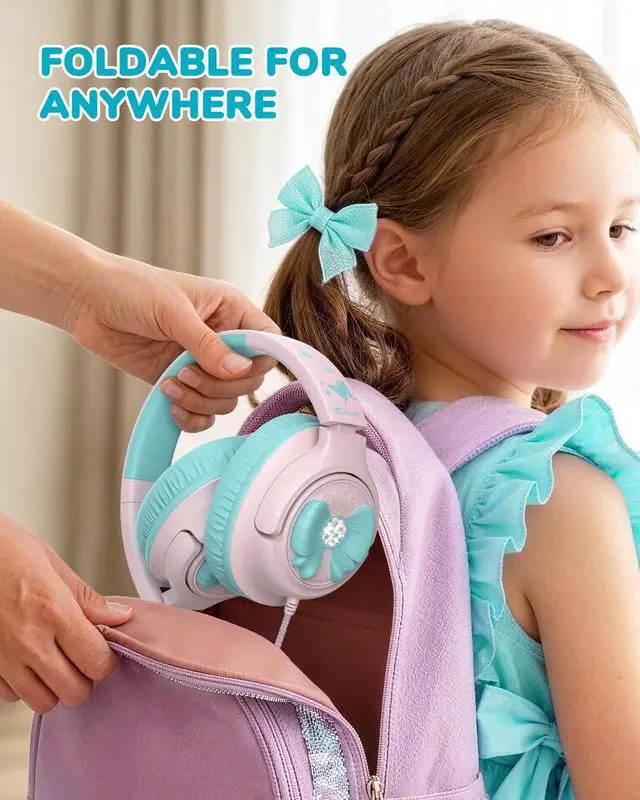 Alt view image 7 of 7 - C371 USB C Kids Headphones with Cord for School Boys Girls Travel