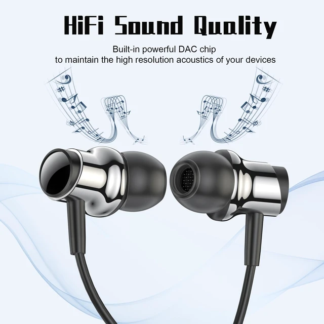Alt view image 3 of 7 - USB C Headphones Wired Earbuds In-Ear USB Type C Earphones with Microphone
