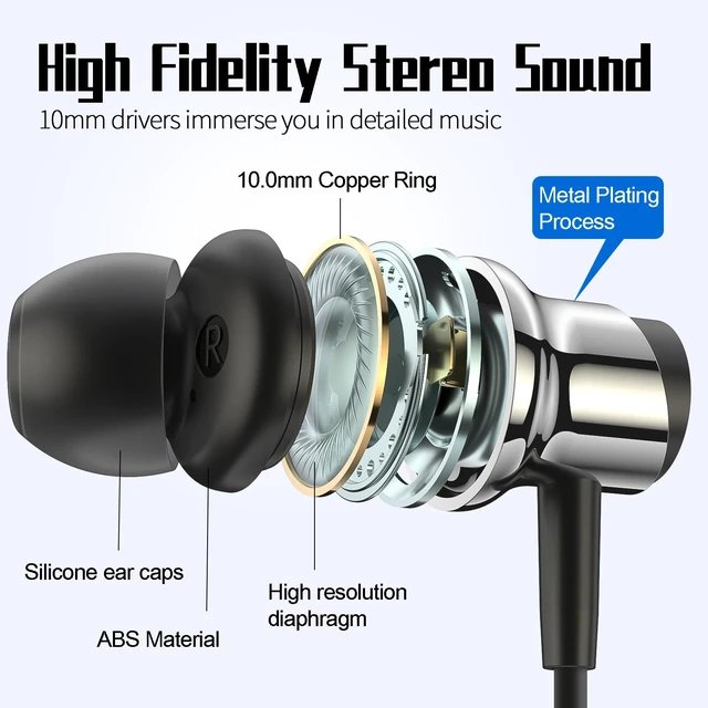 Alt view image 4 of 7 - USB C Headphones Wired Earbuds In-Ear USB Type C Earphones with Microphone