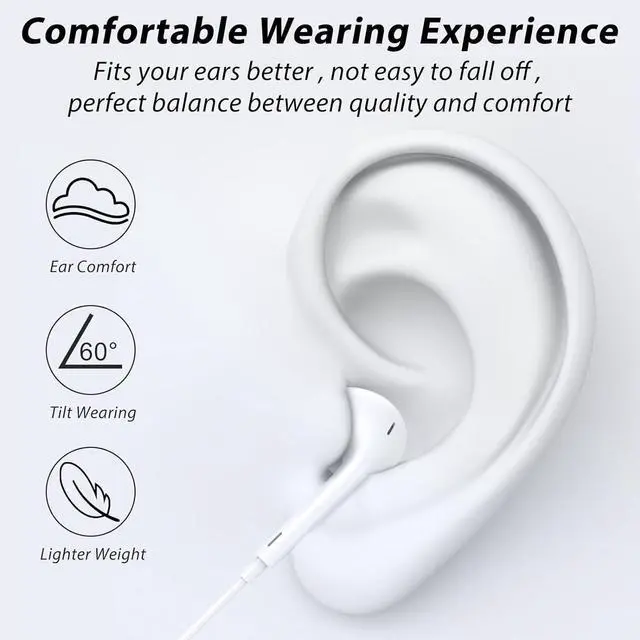 Alt view image 4 of 6 - 2 Pack-USB C Headphones for iPhone 17/16/15 Earbuds USB C Wired Earphones with Mic & Remote Control Noise Cancelling for 17/16/15 Plus/Air/Pro, Galaxy S25/S24/S23/S22/Ultra Note 10/20, Pixel 7/6/6a