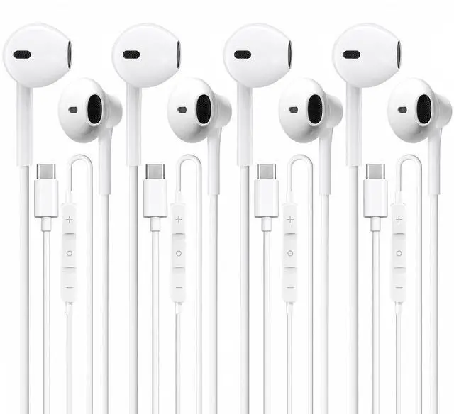 Main image of USB C Headphones 4 PackUSB Type C Earbuds HiFi Stereo USB C Wired Earphones with Microphone Volume Control Compatible with Samsung Galaxy S23 S22 S21 Google Pixel 6 5 4XL/iPad Pro