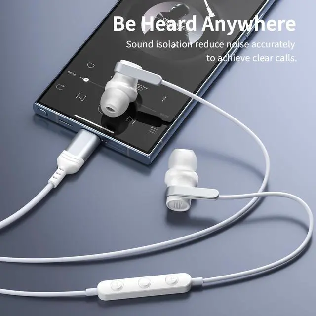 Alt view image 3 of 7 - USB C Headphone for Samsung S25 S24 S23 Ultra FE S22 A16 A55 A54 Wired Earbuds Magnetic in-Ear Type C Earphone with Microphone Volume Control Stereo Noise Canceling for iPhone 16 Pro Max Pixel 9 8a