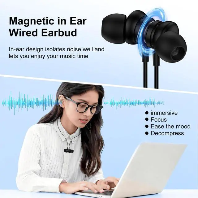 Alt view image 2 of 7 - USB C Headphone Magnetic Earbuds for Samsung Galaxy S26 Ultra S26+ S25 S24