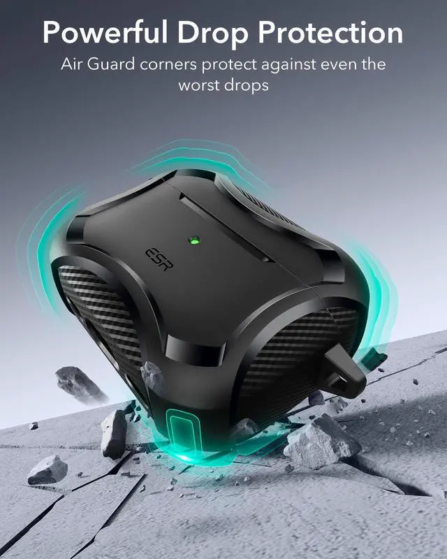 Alt view image 6 of 7 - for AirPods Pro 3 Case (2025), Compatible with Airpods Pro 3rd Generation (USB-C Cable), Magnetic Lid, MagSafe Ready, Powerful Drop Protection, Cyber Series, Black
