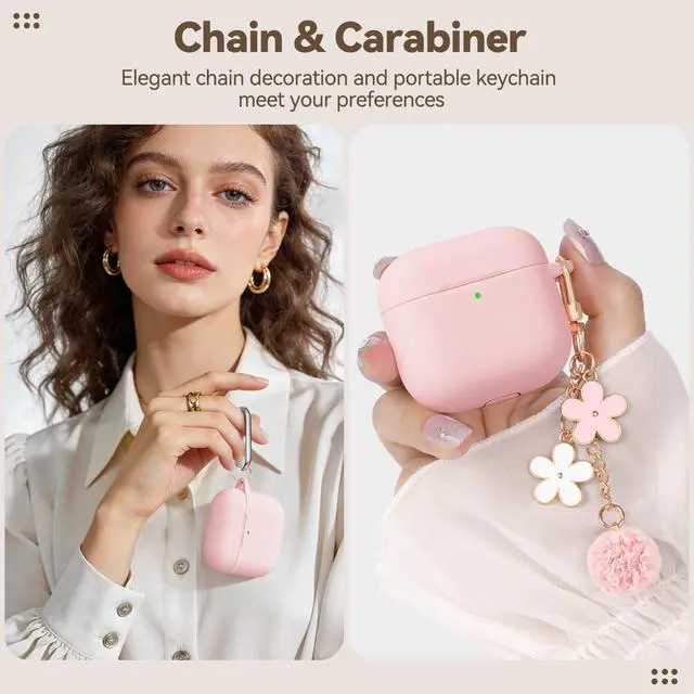 Alt view image 3 of 7 - for AirPods 4 Case Cover 2024, Soft Silicone Protector-Pink