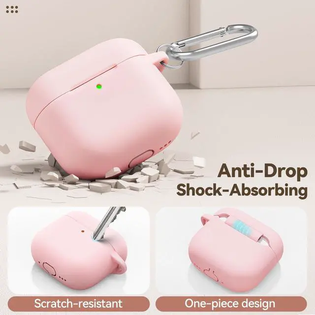Alt view image 4 of 7 - for AirPods 4 Case Cover 2024, Soft Silicone Protector-Pink
