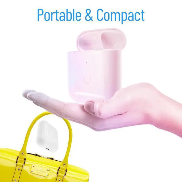 Alt view image 5 of 6 - Wireless Charging Case Compatible with AirPods 1 & 2 Generation, Replacement Charger Case with Bluetooth Pairing Sync Button, White