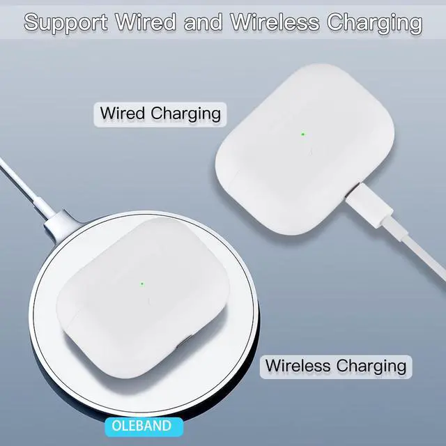 Alt view image 5 of 7 - Replacement for Airpods Pro 2&1 Charging Case:Easy to Pair Air pods Pro Earbuds with Pairing Button,Support Both Wired and Wireless Charging,for iPods Pro 1st/2nd Gen 1 Year Warranty(White)