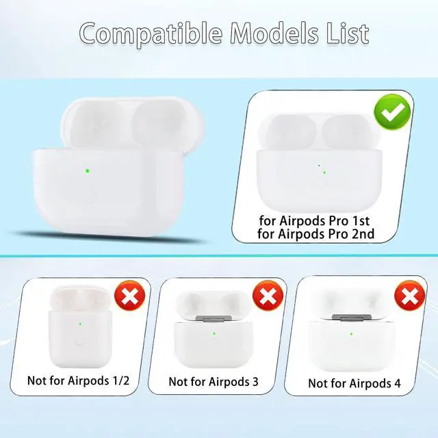 Alt view image 6 of 7 - Replacement for Airpods Pro 2&1 Charging Case:Easy to Pair Air pods Pro Earbuds with Pairing Button,Support Both Wired and Wireless Charging,for iPods Pro 1st/2nd Gen 1 Year Warranty(White)
