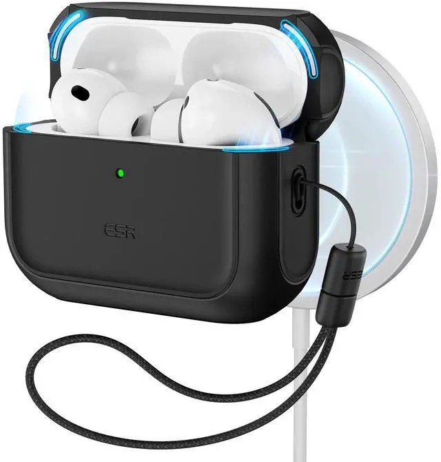 Main image of for AirPods Pro 3 Case, Compatible with AirPods Pro Case 3rd Generation (2025), Compatible with MagSafe, Full Drop Protection Cover with Lanyard, Black
