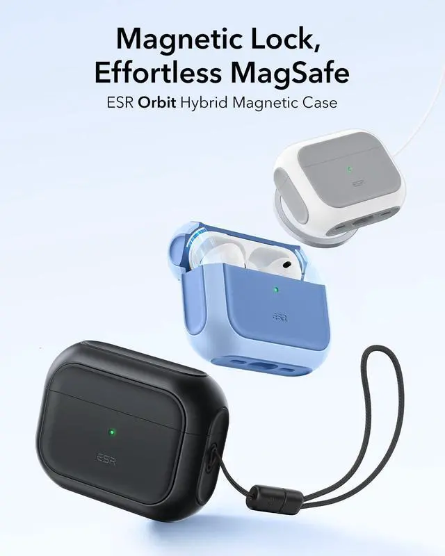 Alt view image 3 of 7 - for AirPods Pro 3 Case, Compatible with AirPods Pro Case 3rd Generation (2025), Compatible with MagSafe, Full Drop Protection Cover with Lanyard, Black