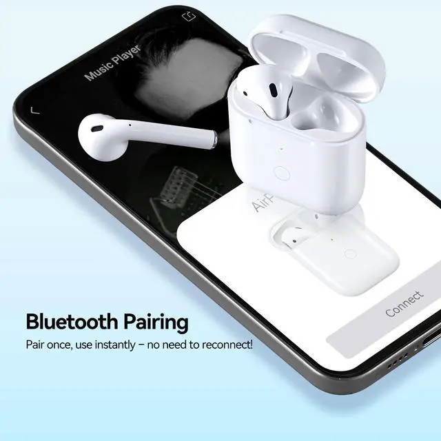 Alt view image 3 of 7 - Wireless Charging Case Compatible with AirPod 2nd & 1st Generation, Air Pod 2 1 Charger Case Replacement with Bluetooth Pairing Sync Button,Earbuds Not Included, White
