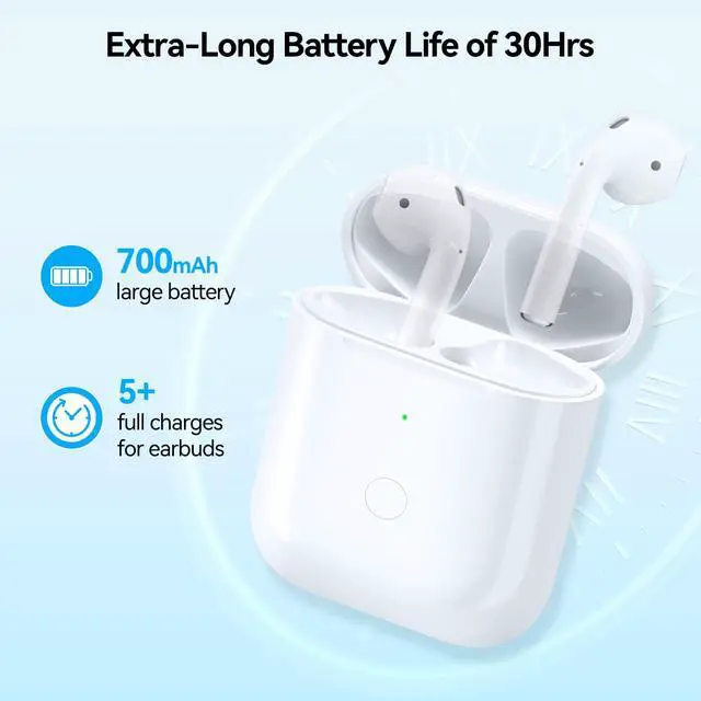 Alt view image 4 of 7 - Wireless Charging Case Compatible with AirPod 2nd & 1st Generation, Air Pod 2 1 Charger Case Replacement with Bluetooth Pairing Sync Button,Earbuds Not Included, White