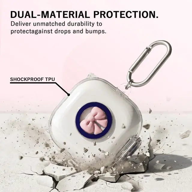 Alt view image 4 of 7 - Secure Lock for Anker Soundcore P31i Case with Cute Pink Bow, Clear