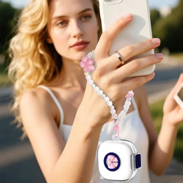 Alt view image 5 of 7 - Secure Lock for Anker Soundcore P31i Case with Cute Pink Bow, Clear