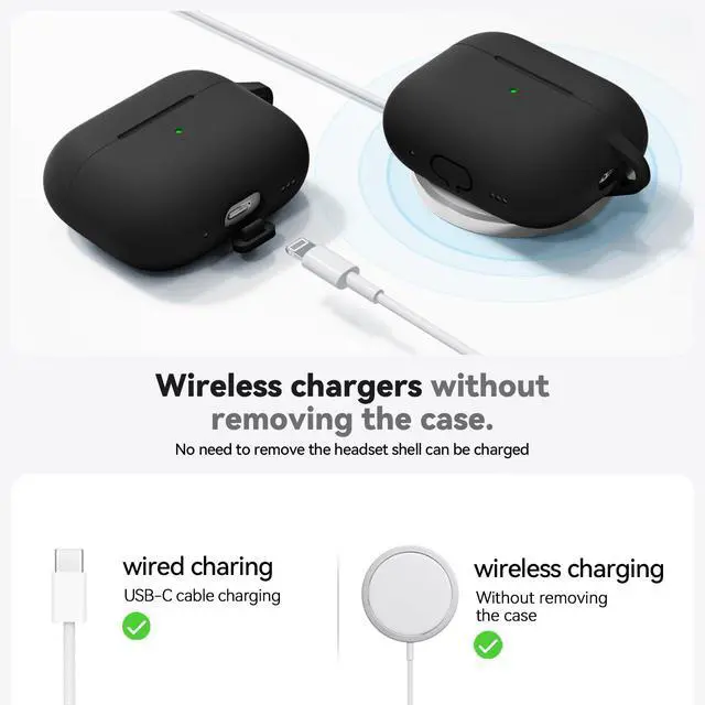 Alt view image 4 of 7 - for AirPods Pro 3 Case 2025 with Cleaner Kit,Black