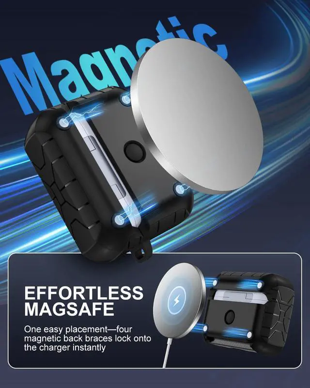 Alt view image 3 of 7 - for AirPod Pro 2nd/1st Case with Secure Lock Compatible with Magsafe