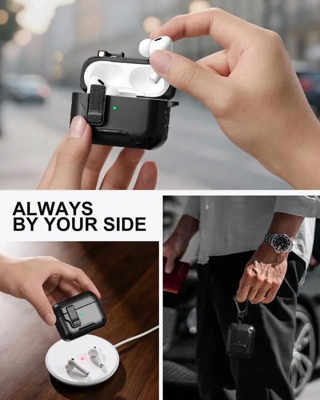 Alt view image 7 of 7 - for AirPod Pro 2nd/1st Case with Secure Lock Compatible with Magsafe