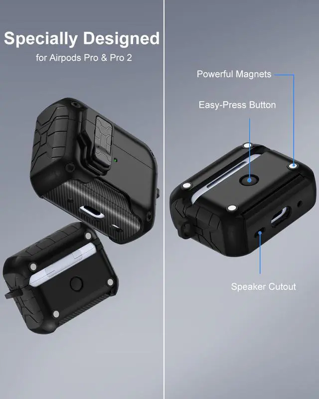 Alt view image 6 of 7 - for AirPod Pro 2nd/1st Case with Secure Lock Compatible with Magsafe