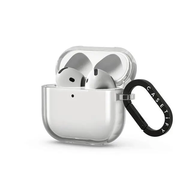 Alt view image 2 of 2 - Impact Airpods (4th Gen) Case with Ring - Clear Polka Daub Hearts - Frost