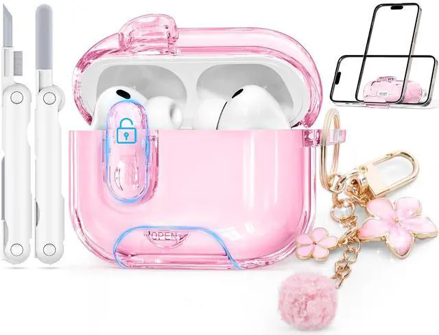 Main image of for AirPods Pro 3 Case 2025 with Safety Lock,Clear Pink